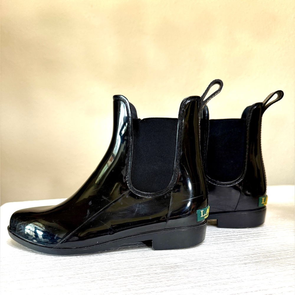 Ralph Lauren Rain Rubber Rain Ankle Boots Black